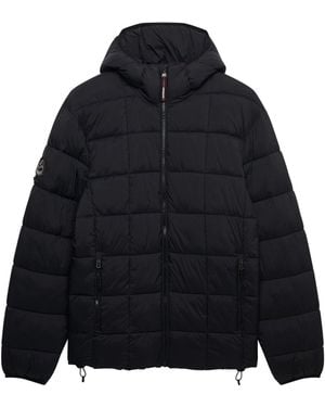 Superdry Hooded Box Quilt Fuji Lite Jacket - Blue