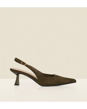 Sosandar Slingback-Pumps Aus Wildlederimitat Mit Kitten-Absatz - Natur