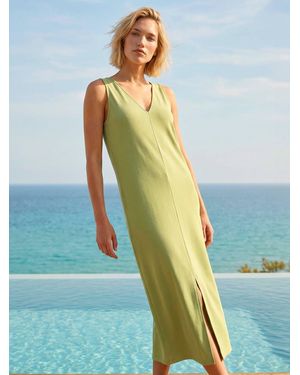 Roman Soft Pique Stretch Midi Dress - Green