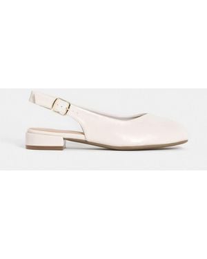 JD Williams Extra Wide Fit Flat Peep Toe Slingbacks Sandals - White