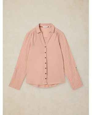 White Stuff Annie Mix Jersey-Shirt - Pink
