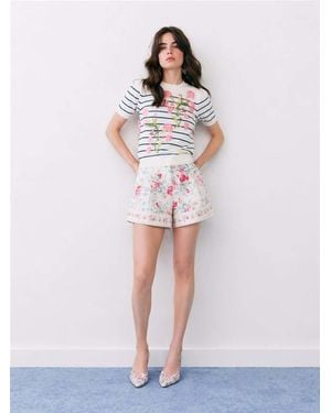 River Island Cabbages And Roses Floral Print Shorts - White