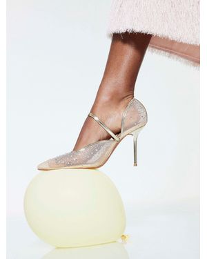 River Island Diamante Heeled Court Shoes - White