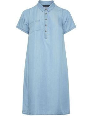 Evans Lyocell Denim Dress - Blue