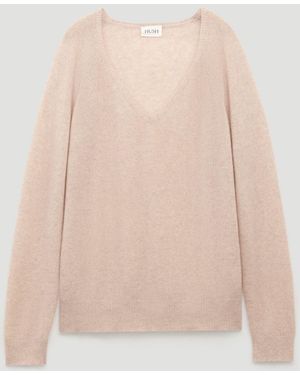 Hush Constance Cashmere V-Neck Sweater - Natural