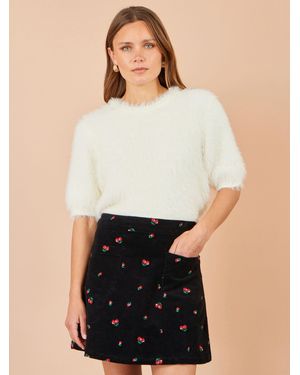 Yumi' Embroidered Cord Mini Skirt - Blau