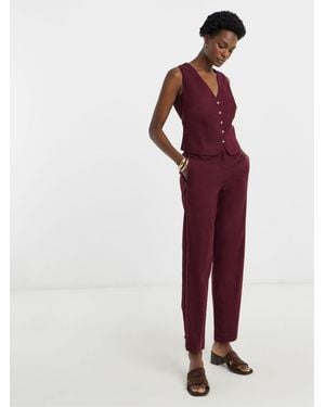 JD Williams Linen Peg Pants - Purple