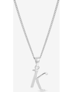 Simply Silver Initial Pendant - White