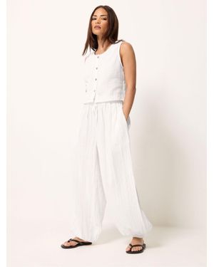 PixieGirl Petite Pixiegirl Petite Cheesecloth Balloon Pants - Natural
