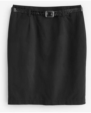 Next Pencil Knee Length Belted Skirt - Black