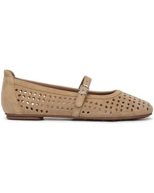 Naturalizer Aria-Perf Wide Fit Mary Jane Shoes - Brown