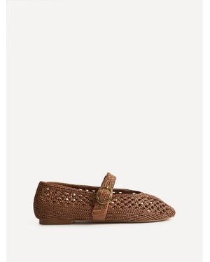 Linzi Genova Handwoven Mary Jane Flats - Brown