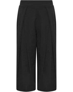 PixieGirl Petite Pixiegirl Petite Pleated Wrap Wide Leg Cropped Pants - Black