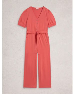 White Stuff Isabella Jersey Jumpsuit - Red