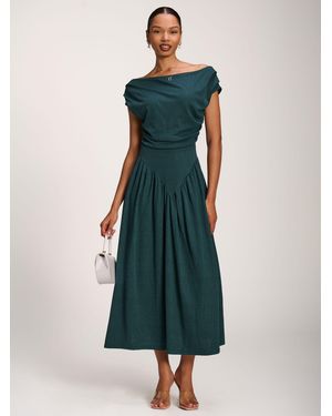 Jolie Moi Cowl Neckline Midaxi Dress - Green
