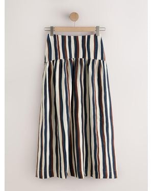 Next Dropwaist Linen Blend Maxi Skirt - Multicolor