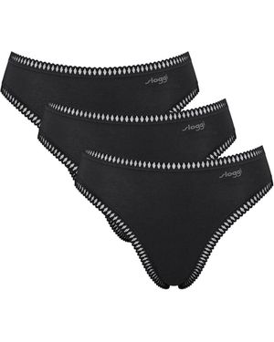 Sloggi High Leg Go Crush Knickers 3 Pack - Black