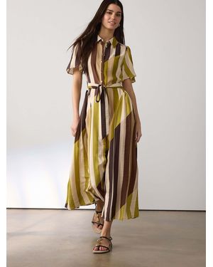 Next Short Sleeve Midi Cinched Hip Shirt Dress - Multicolor