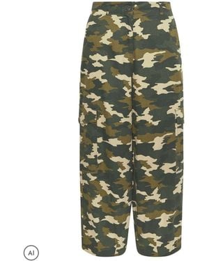 PixieGirl Petite Twill Camo Cargo Pants - Green