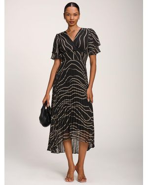 Jolie Moi Chiffon Angel Sleeve Midaxi Dress - Black