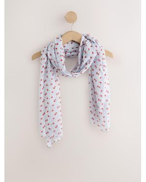 Next Striped Strawberry Lightweight Scarf - White