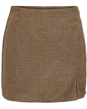 Jdy Check Mini Skort - Brown