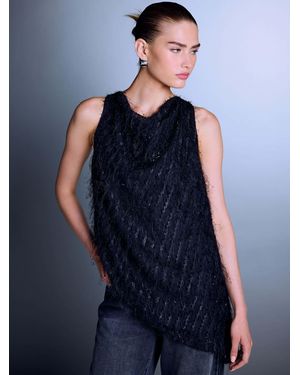 Next Tinsel Asymmetric Hem Halter Top - Blue