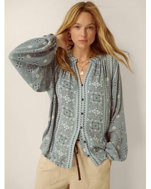 Monsoon Bonny Printed Blouson Blouse - Gray