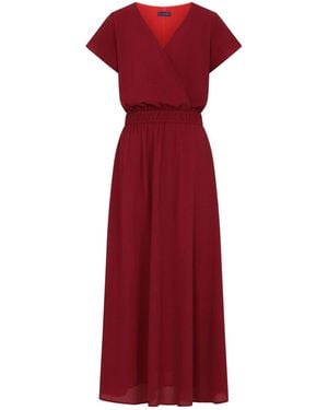 Hot Squash Chiffon Maxi Dress - Rot