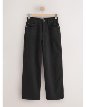 Next Washed N. Premium High Rise City Wide Leg Jeans - Black