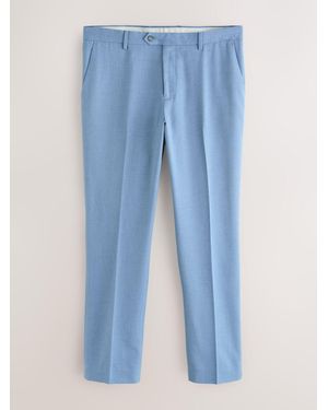 Next Chambray Slim Fit Textured Suit Pants - Blue