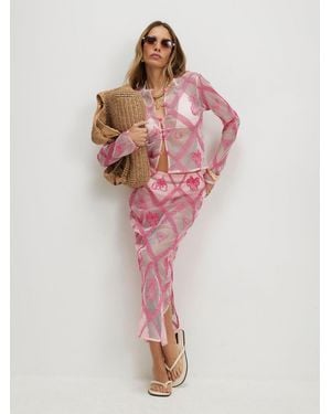 River Island Crochet Motif Maxi Skirt - Pink