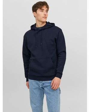 Jack & Jones Relaxed Fit Plain Hoodie - Blue
