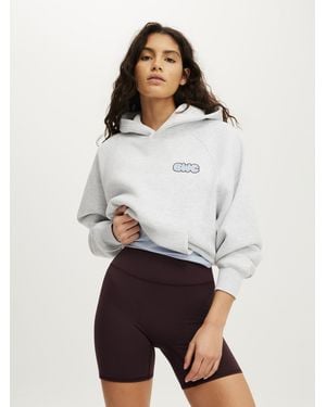 Cotton On Plush Premium Graphic Raglan Hoodie - White