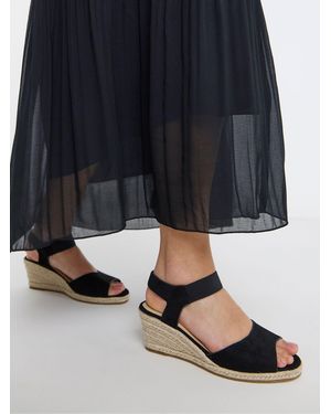 JD Williams Stretch Two Part Espadrille Wedge Sandals - Blue
