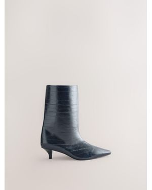 Next Forever Comfort Point Toe Eel Midi Boots - Blue