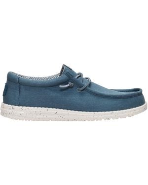 HEYDUDE Wally Stretch Canvas Slip On Shoes - Blue