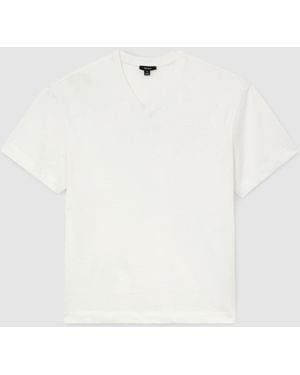 Reiss Cotton V-Neck Relaxed-Fit T-Shirt - White