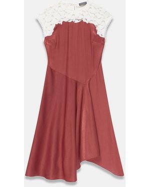 Mint Velvet Lace Detail Midi Dress - Red