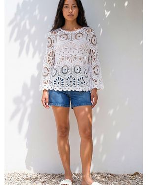 Roman Crochet Top - Grey