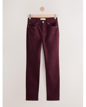 Next Burgundy Slim Mid Rise Stretch Jeans - Purple