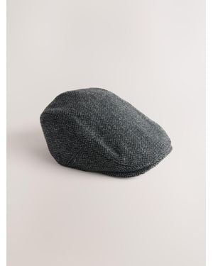 Next Herringbone Flat Cap - Grey
