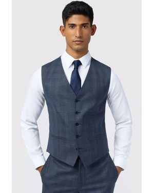Ted Baker Byrne Check Waistcoat - Blue