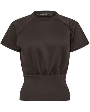 PixieGirl Petite Scuba Raglan Top - Black