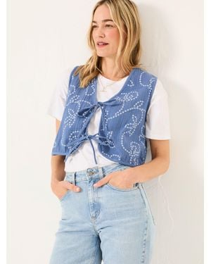 FatFace Fatface Beth Printed Waistcoat - Blue