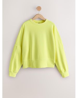 Next Crew Neck Washed Sweatshirt - Yellow