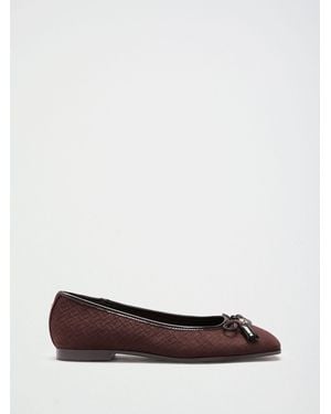 Lipsy Standard Fit Square Toe Tassle Detail Ballerinas - White