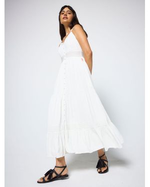 Scamp & Dude Pintuck Midi Sundress - White