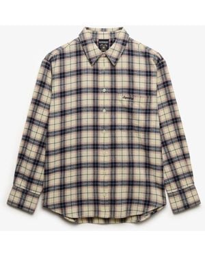 Superdry Check Flannel Relaxed Shirt - White