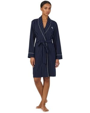 Ralph Lauren Cotton Shawl Collar Robe - Blau